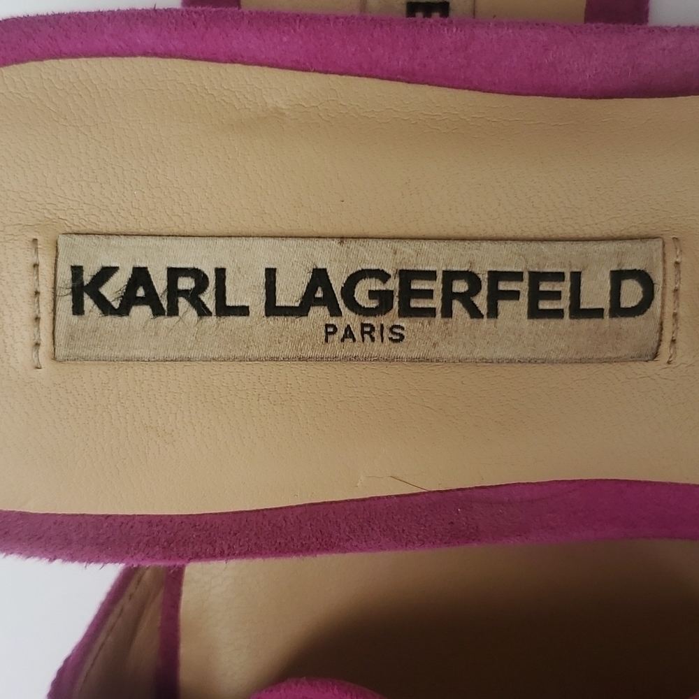 Karl Lagerfeld Mules suede hot pink 8 - Picture 3 of 6